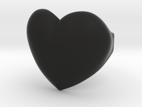 Heart ring in Black Natural Versatile Plastic