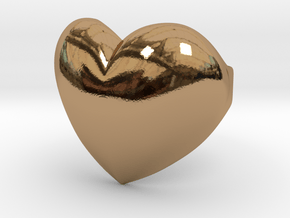 Heart ring in Polished Brass