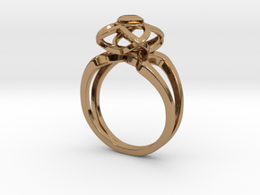 3-2 Enneper Curve Twin Ring (003) in Polished Brass