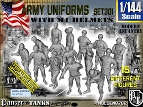 1/144 Modern Uniforms M1 Helmets Set301 in Smooth Fine Detail Plastic