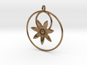 YyFlower Pendant in Natural Brass