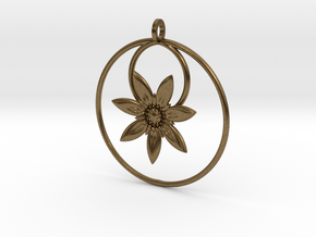 YyFlower Pendant in Natural Bronze