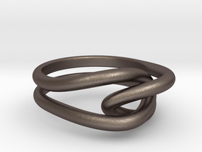 Whitehead ring (US sizes 1.5 – 5.5) in Polished Bronzed Silver Steel: 1.5 / 40.5