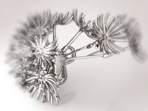 Dandelion pendant in White Natural Versatile Plastic