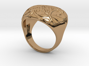Heart Ring in Polished Brass