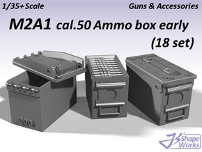 1/35+ M2A1 cal.50 Ammo Box Early type (18 set) in Smoothest Fine Detail Plastic: 1:35