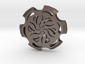 Holllow Medallion  in Polished Bronzed Silver Steel
