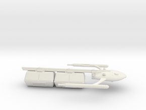 Large Modular Freighter with Two Hexagonal Pods in White Natural Versatile Plastic