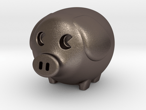 mini piggy in Polished Bronzed Silver Steel