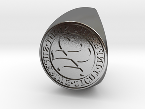Custom Signet Ring 61 in Polished Silver