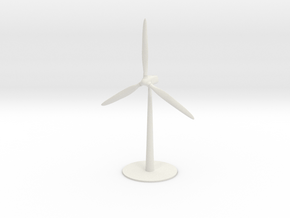 A Spinning Wind Turbine in White Natural Versatile Plastic