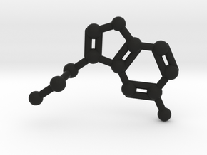 Serotonin Molecule Necklace in Black Natural Versatile Plastic