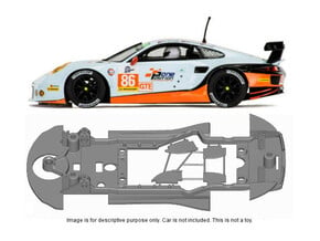S18-ST2 Chassis for Scalextric Porsche 911 RSR STD in Black Natural Versatile Plastic