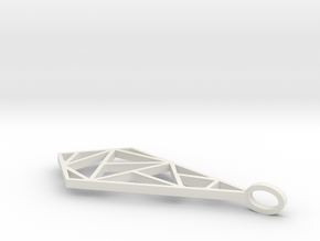 Minimalist Geometric Pendant in White Natural Versatile Plastic