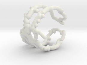 Root ring (US sizes 1.5 – 5.5) in White Natural Versatile Plastic: 1.5 / 40.5