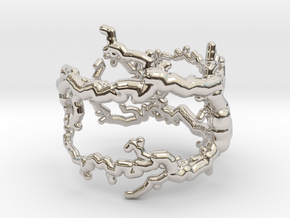 Root ring (US sizes 10 – 13) in Rhodium Plated Brass: 13 / 69