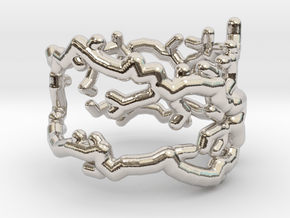 Root ring (US sizes 1.5 – 5.5) in Rhodium Plated Brass: 3.25 / 44.625