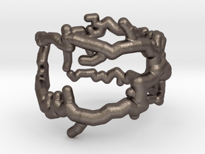 Root ring (US sizes 1.5 – 5.5) in Polished Bronzed Silver Steel: 3.5 / 45.25