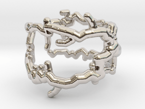 Root ring (US sizes 1.5 – 5.5) in Rhodium Plated Brass: 3.5 / 45.25
