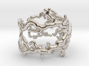 Root ring (US sizes 5.75 – 9.75) in Rhodium Plated Brass: 9.75 / 60.875