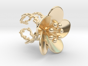 Flower ring (US sizes 1.5 – 5.5) in 14k Gold Plated Brass: 1.5 / 40.5