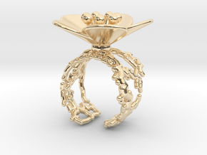 Flower ring (US sizes 5.75 – 9.75) in 14K Yellow Gold: 5.75 / 50.875