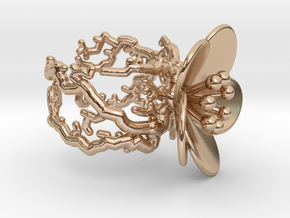 Flower ring (US sizes 5.75 – 9.75) in 14k Rose Gold Plated Brass: 9.25 / 59.625