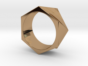 Twisted Ring in Polished Brass: 8 / 56.75