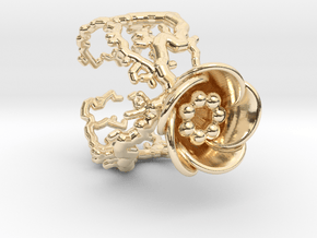 Half open flower ring (US sizes 10 – 13) in 14K Yellow Gold: 10 / 61.5