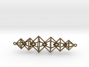 Interlocking Octahedron Necklace in Natural Bronze (Interlocking Parts)