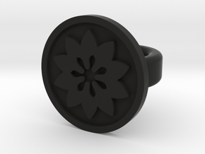 flower ring in Black Natural Versatile Plastic