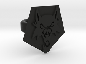 wolf ring in Black Natural Versatile Plastic