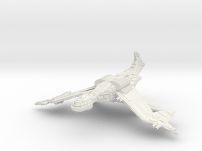 Klingon DeathWind Class  GunDestroyer  wings down in White Natural Versatile Plastic
