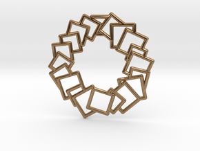 Squares Wreath Pendant in Natural Brass