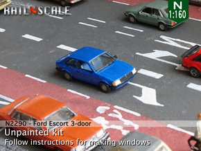 Ford Escort 3-door (N 1:160) in Tan Fine Detail Plastic