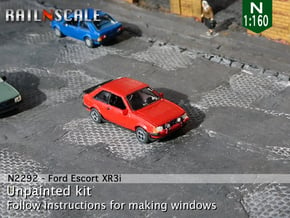Ford Escort XR3i (N 1:160) in Gray Fine Detail Plastic