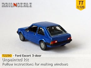 Ford Escort 3-door (TT 1:120) in Gray Fine Detail Plastic