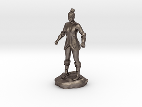Female Human Fighter with Elven influenced armor. in Polished Bronzed Silver Steel