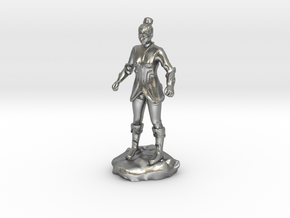 Female Human Fighter with Elven influenced armor. in Natural Silver