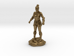 Female Human Fighter with Elven influenced armor. in Natural Bronze