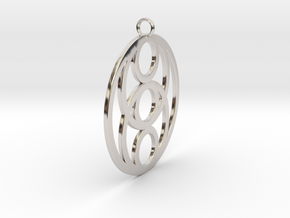 Pendant 6 Circles Ø ~ 43mm / 1.7 inches in Rhodium Plated Brass