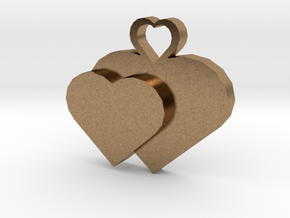 Heart2heart Pendant in Natural Brass