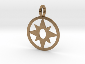 Star Sapphire Pendant in Natural Brass