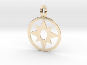 Star Sapphire Pendant in 14k Gold Plated Brass