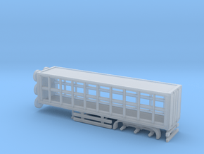 N Gauge Artuculated Lorry Curtain Sided Trailer in Tan Fine Detail Plastic