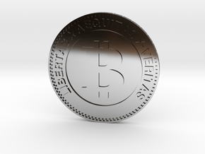 Bitcoin in Fine Detail Polished Silver
