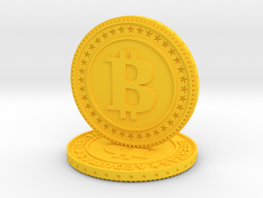 Sculpture bitcoin in Yellow Processed Versatile Plastic