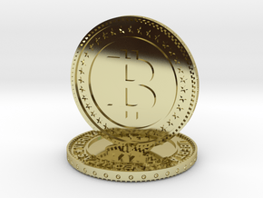 Sculpture bitcoin in 18k Gold Plated Brass