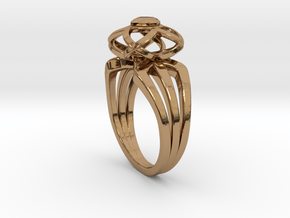 3-2 Enneper Curve Triple Ring (002) in Polished Brass