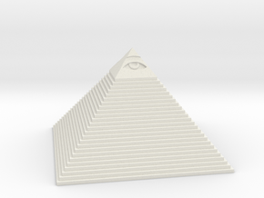 Pyramid with the eye of Masons in White Natural Versatile Plastic
